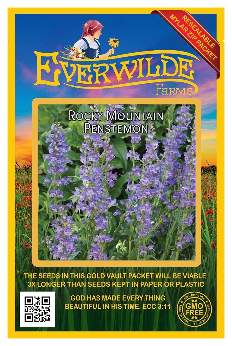 1 Oz Rocky Mountain Penstemon Wildflower Seeds – Everwilde Farms Mylar Packet
