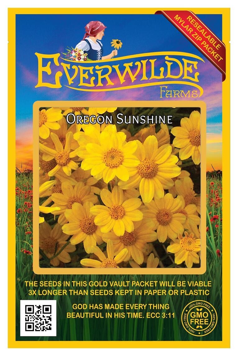1750 Oregon Sunshine Wildflower Seeds – Everwilde Farms Mylar Seed Packet