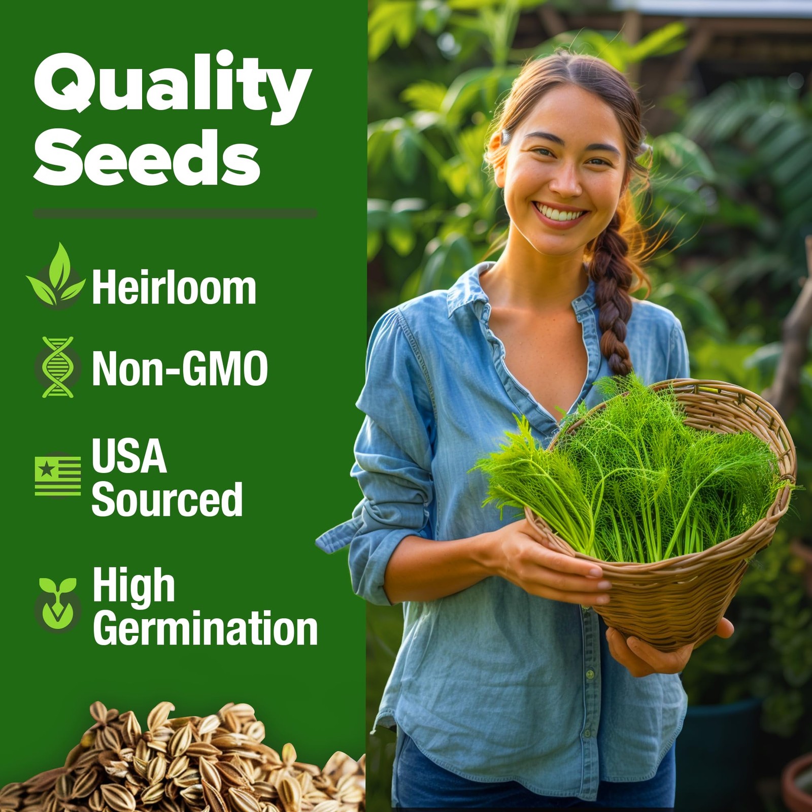 Non GMO Dill Seeds for Planting 1,014 Bouquet Dill Seeds and Heirloom Herb Se…