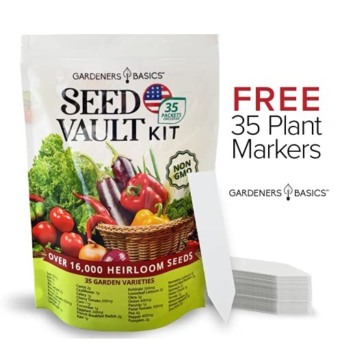 Survival Vegetable Seeds Garden Kit Over 16,000 Seeds Non-GMO and Heirloom,