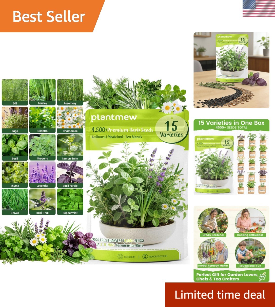 Ultimate 15-Pack Herb Seeds for Culinary Delights – Grow Fresh Flavors at Home