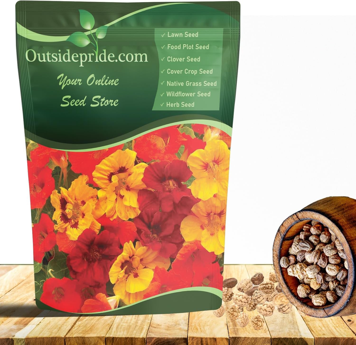 Jewel Mix Nasturtium Seeds – 1 lb Annual Easy to Grow & Versatile Flower for
