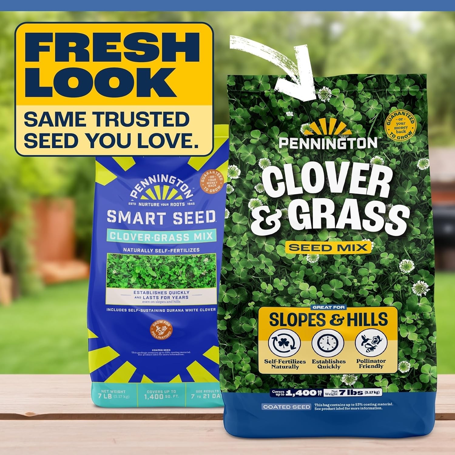 Grass and Clover Mix 7 lbs Low Water Pollinator Friendly Fall Spring Planting