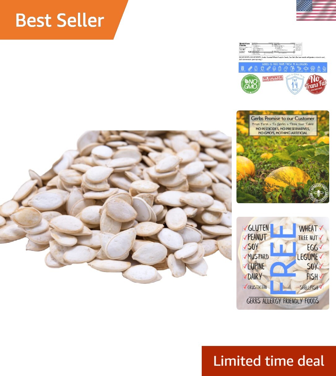 Whole Roasted Jumbo Pumpkin Seeds – 2 lbs of Healthy, Allergen-Free Goodness