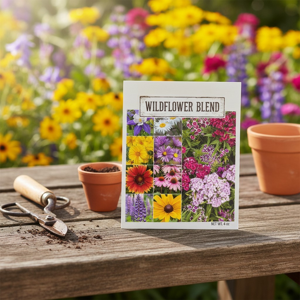 GMO-Free Wildflower Seed Mix | 2oz | 30,000+ Seeds for a Colorful Garden Retreat