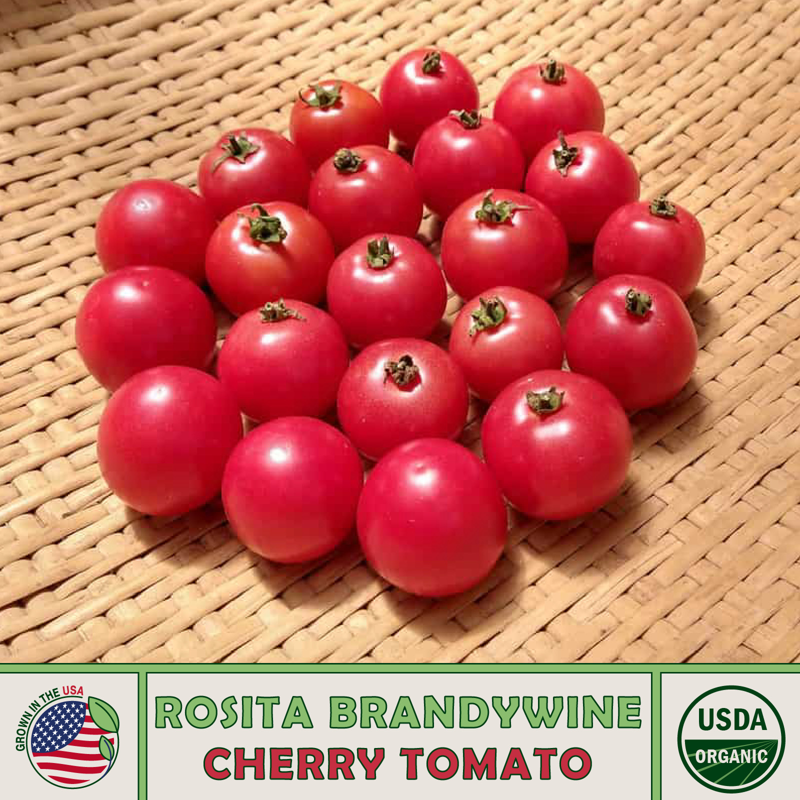 10 Rosita Brandywine Cherry Tomato Seeds, Organic, Open-Pollinated, Genuine USA
