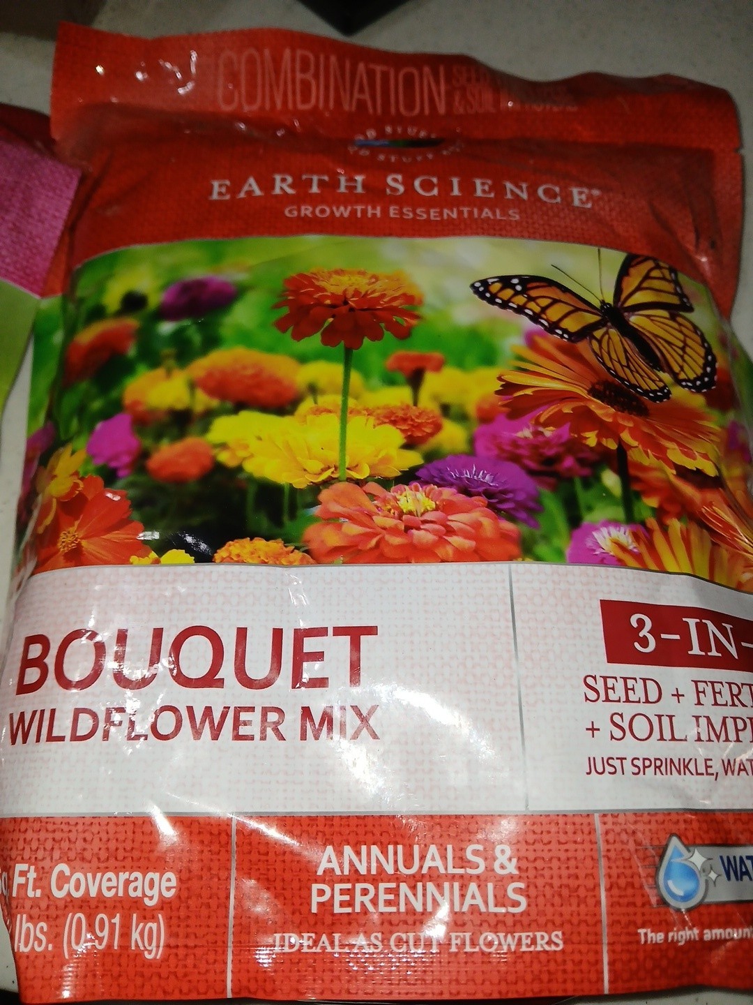 Earth Science Grown Essentials Bouquet Wild Flower Mix, 3-in-1 Formula – 2lb bag