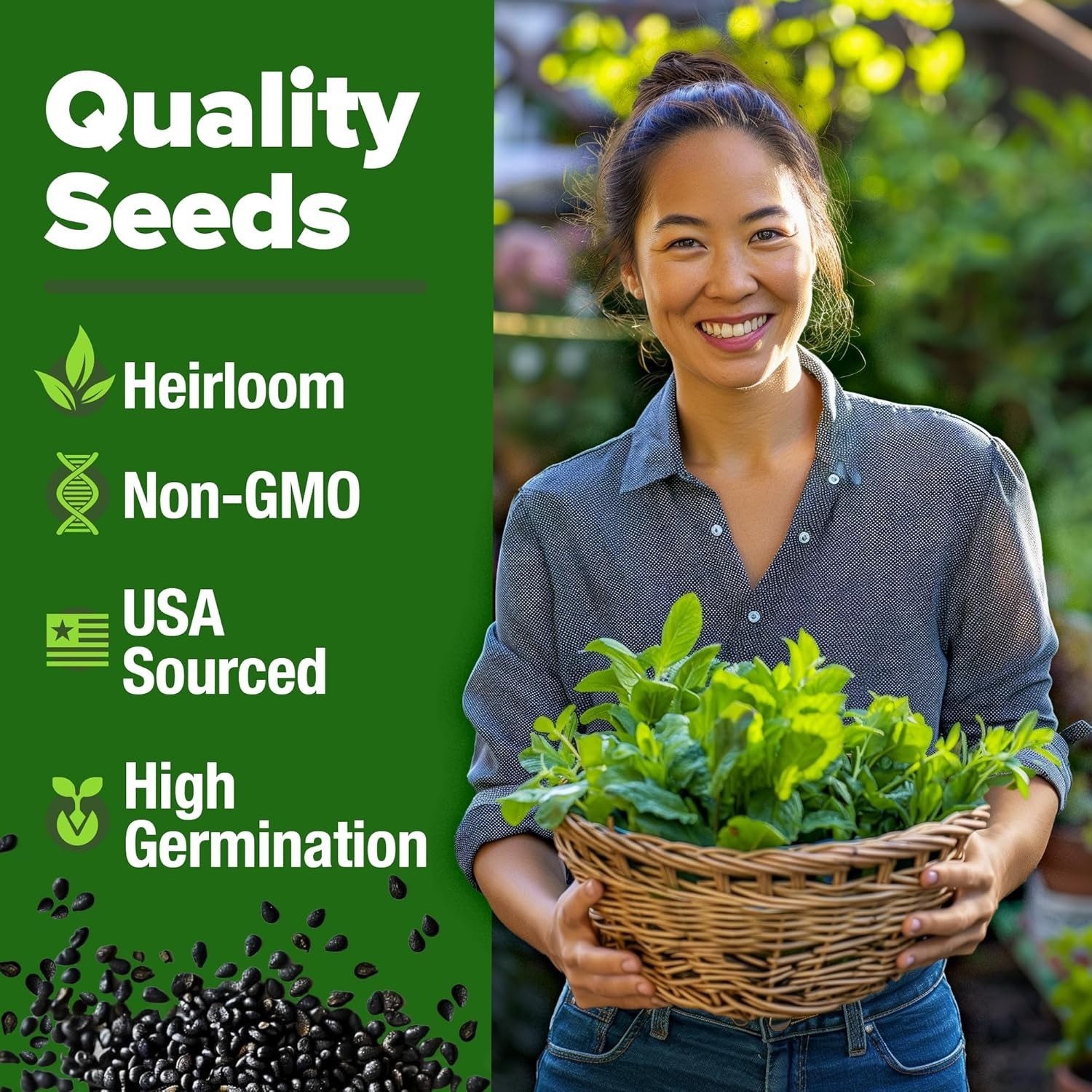 Bulk Non-GMO Heirloom Mint Seeds – 1,800 Indoor/Outdoor Herb Seeds for Garde…