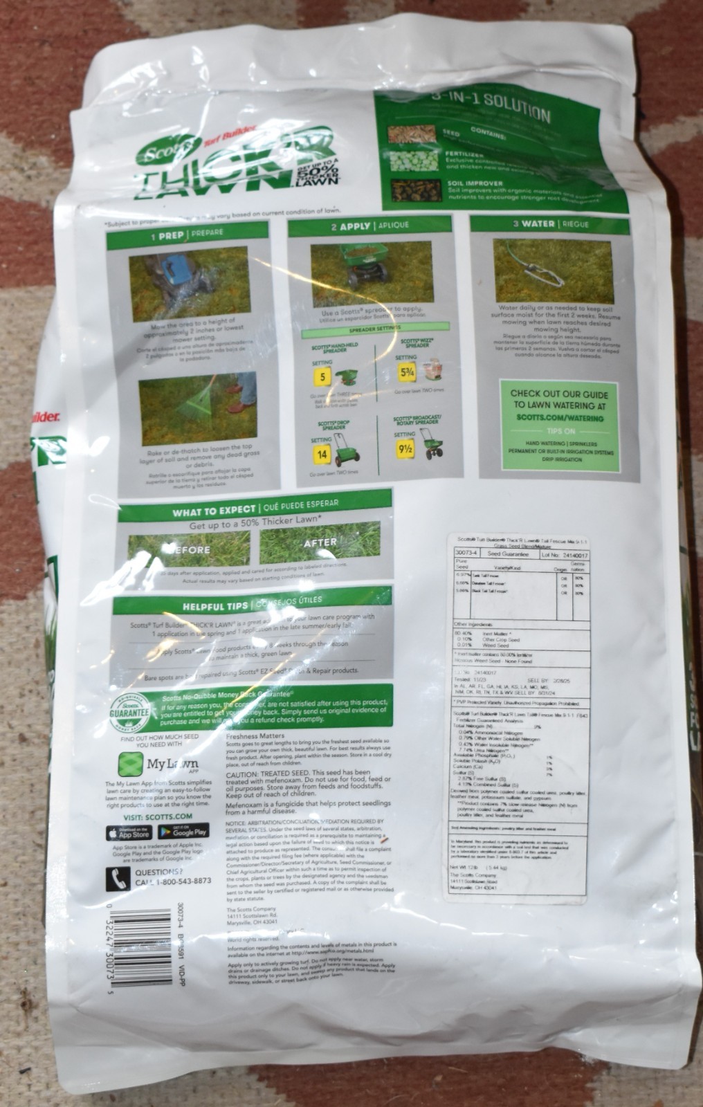 SCOTTS Turf Builder THICK’R LAWN 3-In-1 Tall Fescue Mix 12 lb