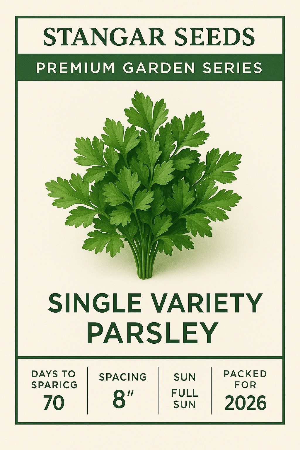 Stangar Single Variety Parsley Seeds