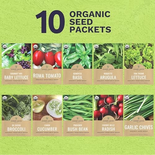 Organic Container Garden Seeds Variety Pack – 10 Individual Packs – 2026