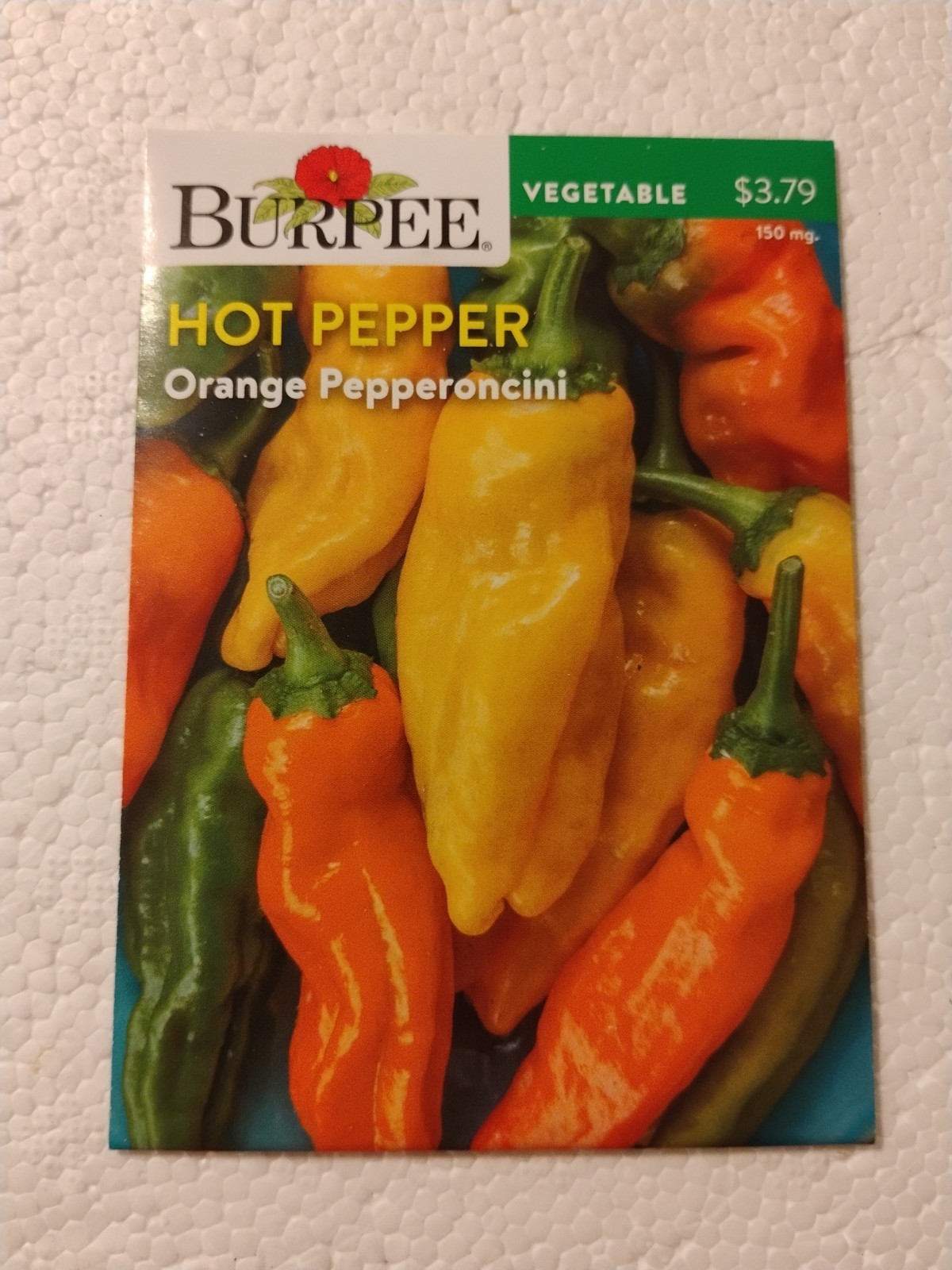 2026 Burpee 150mg ORANGE PEPPERONCINI PEPPER SEEDS