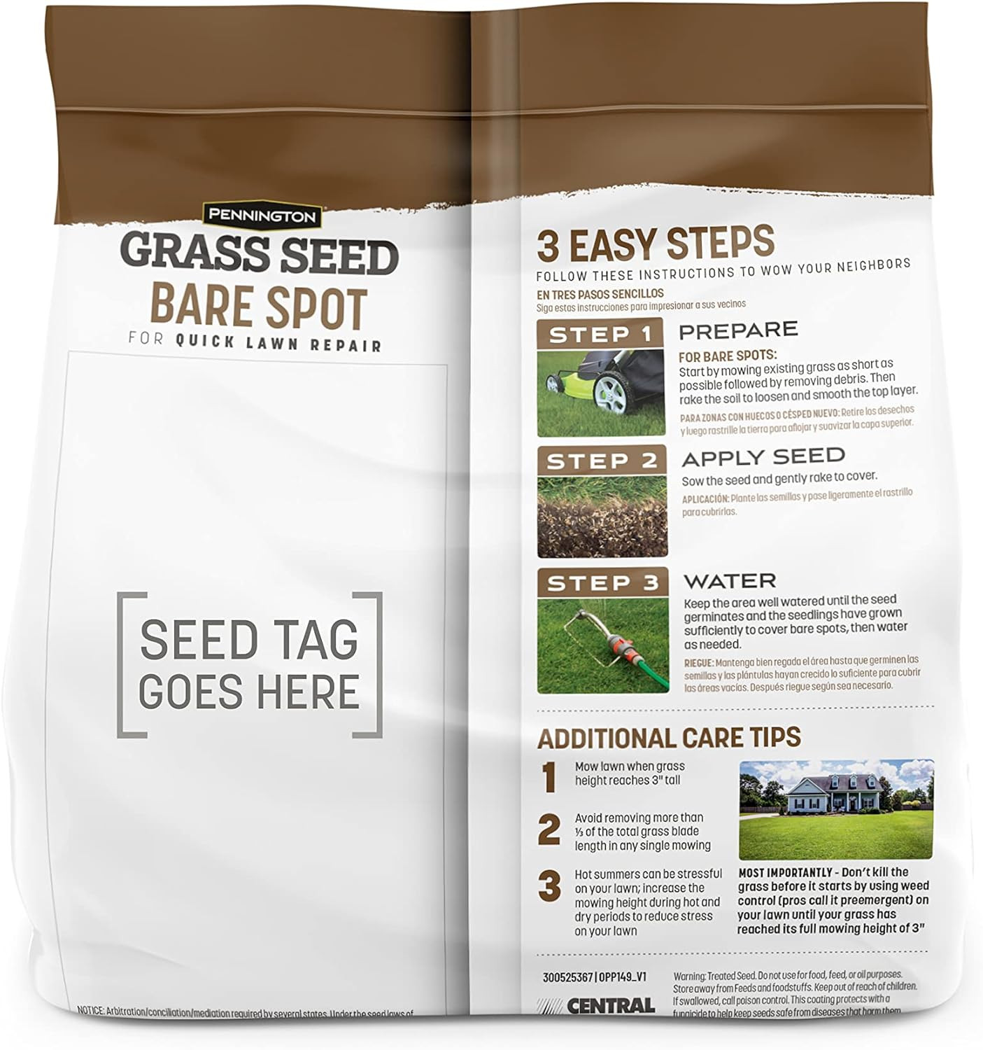 Bare Spot Repair Mix Central,1 LB, Grass Seeds for Lawn