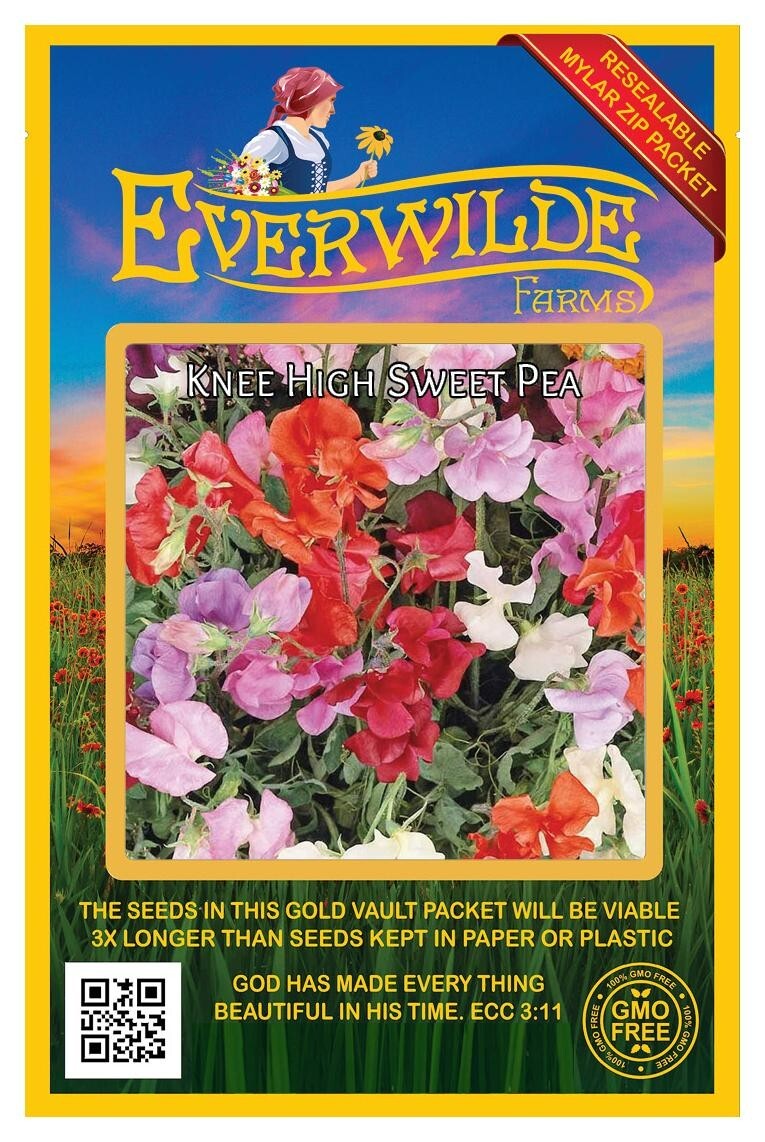 50 Knee High Mixed Sweet Pea Wildflower Seeds – Everwilde Farms Mylar Packet