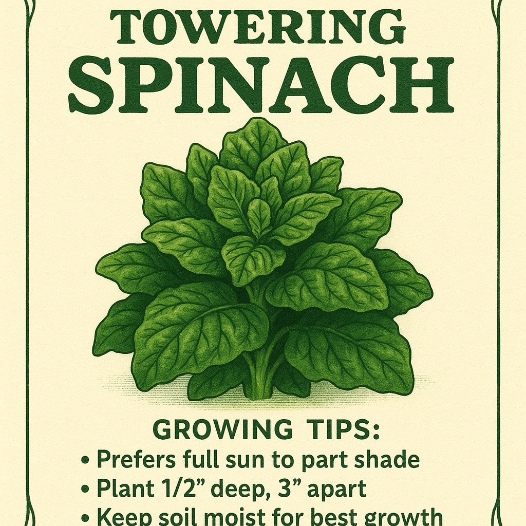 Stangar Towering Spinach Seeds 100% Organic Heirloom USA Seller 2026