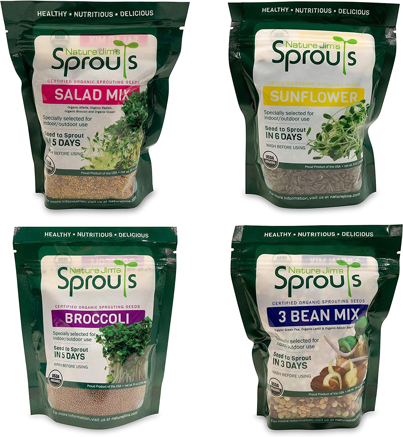 Broccoli Sprout Seeds /Nutritious Broccoli Seeds Sprout in 5 Days – 8Oz