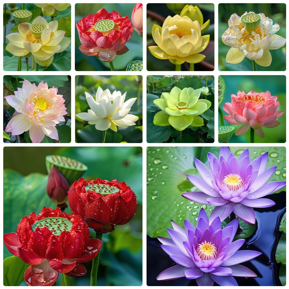 60 pcs mix bonsai bowl lotus seeds, water lilys flower plant, lotus seeds for…