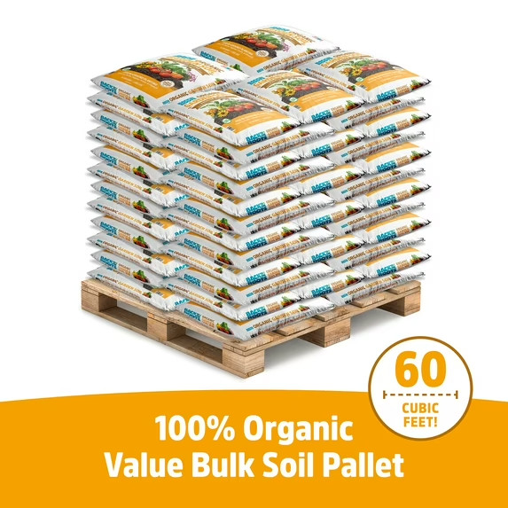 Back to the Roots Organic Garden Soil Pallet, 60 1 cu. ft. bags, 1900lb