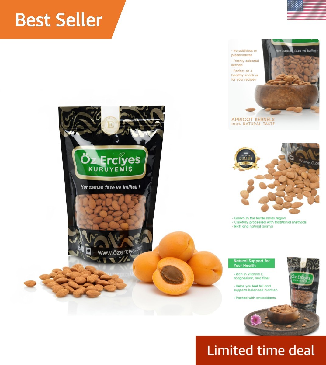 Bitter Raw Apricot Kernels Seeds | Raw Apricot Seeds 8.8 Oz