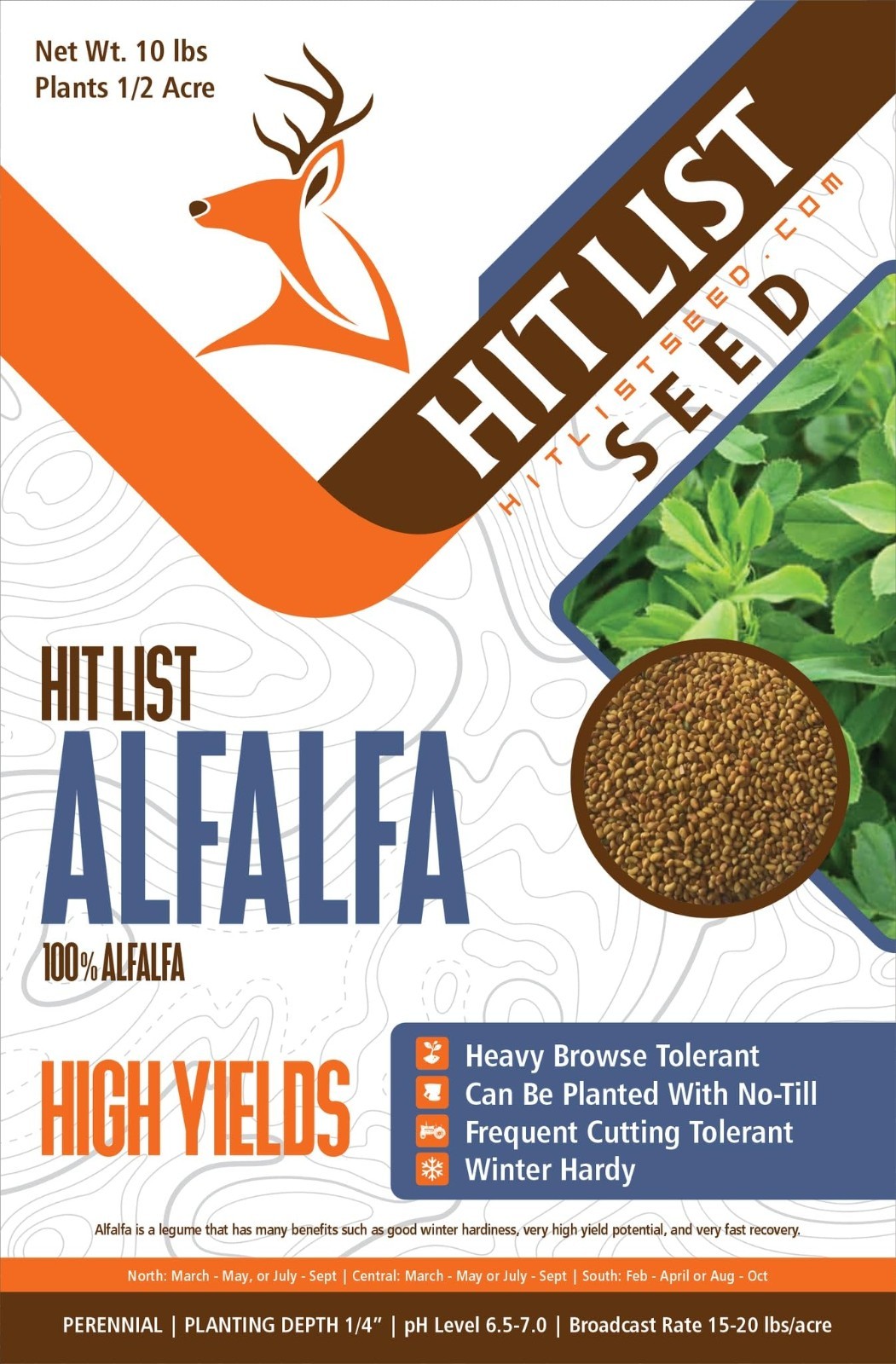 No-Till Alfalfa Food Plot Seeds for Deer | Perennial Seed Mix | 10 lbs – Plant S