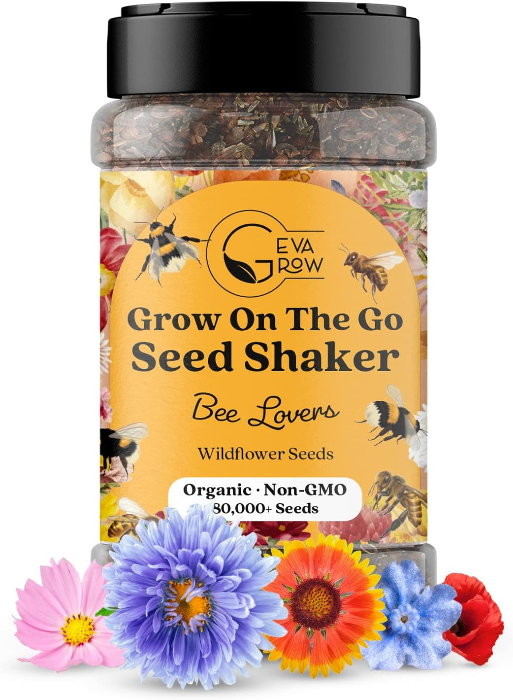 Mini Wildflower Seed Shaker – save the Bees Seed Mix, by | 80,000+ Seeds | Poll