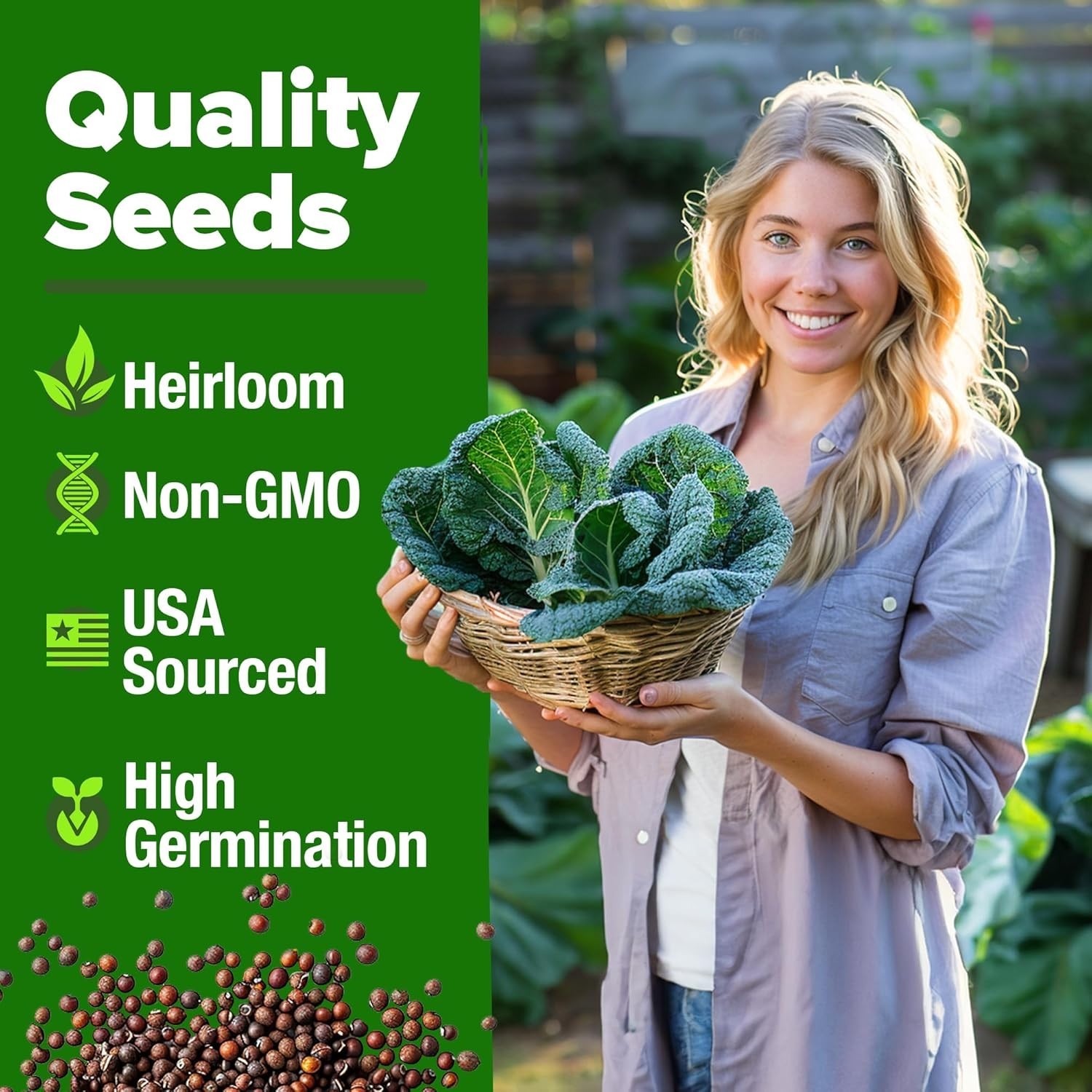 Georgia Southern Collard Green Seeds – 600 Non-GMO Heirloom for Bountiful Yields