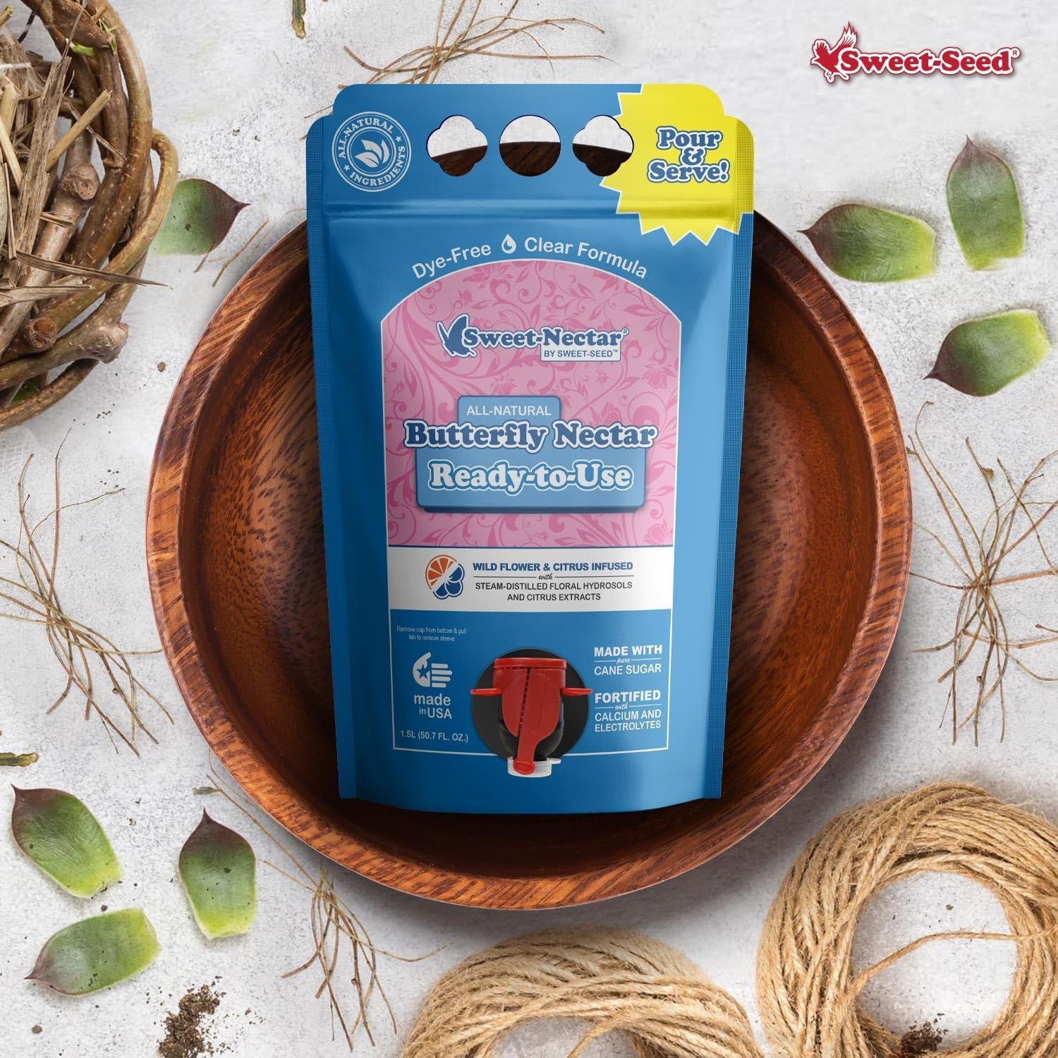 sweet-seed Butterfly Nectar 1.5L, Ready to Use – Extends The Life of Nectar for