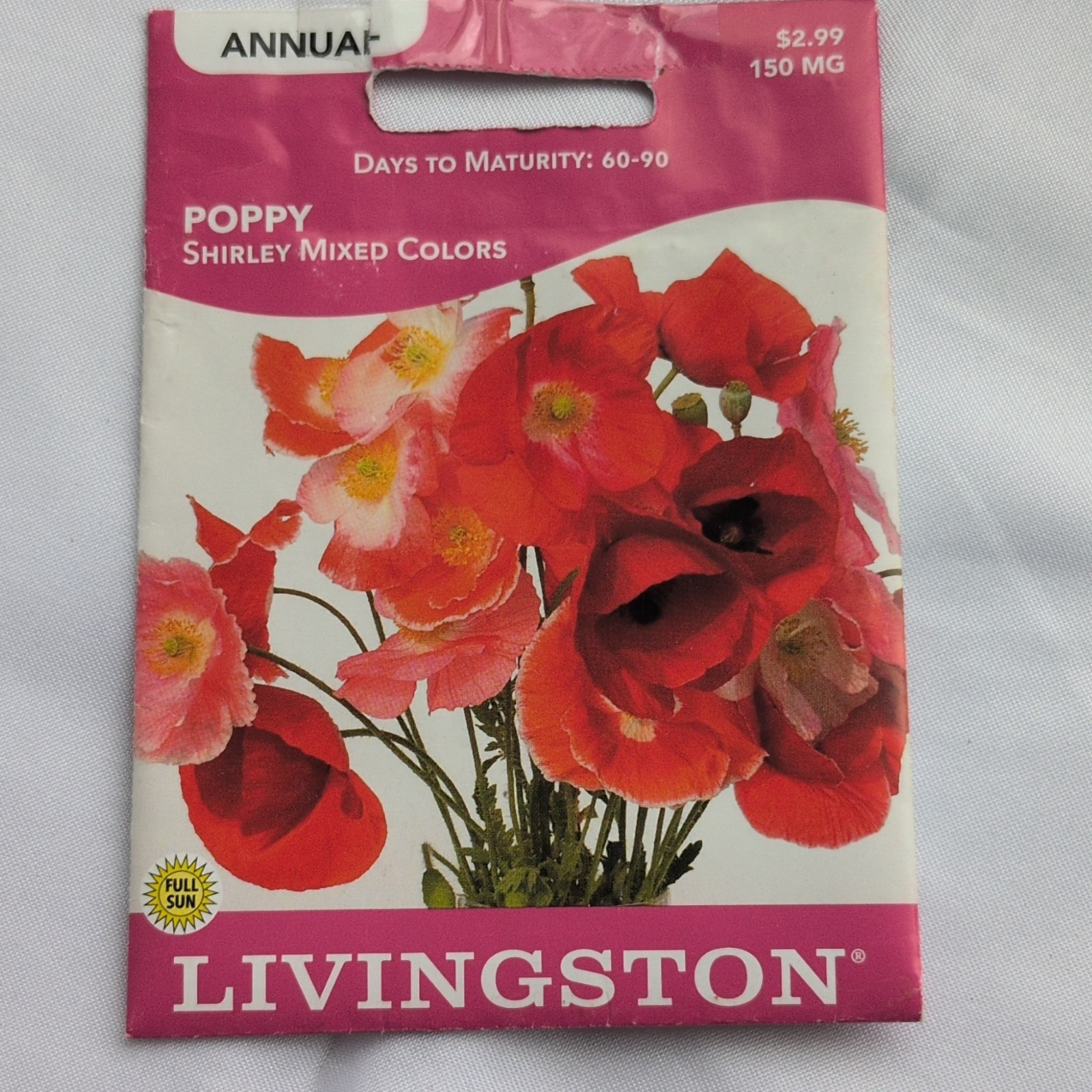 Livingston Poppy Shirley Mixture Annual Multicolor Full Sun Flower Seeds Y1395