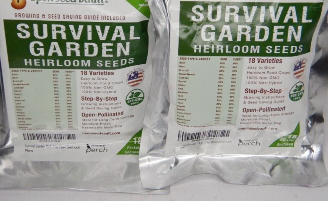 (2) Heirloom Seeds 15,000 Non GMO Organic for Planting Vegetables 18 Variety