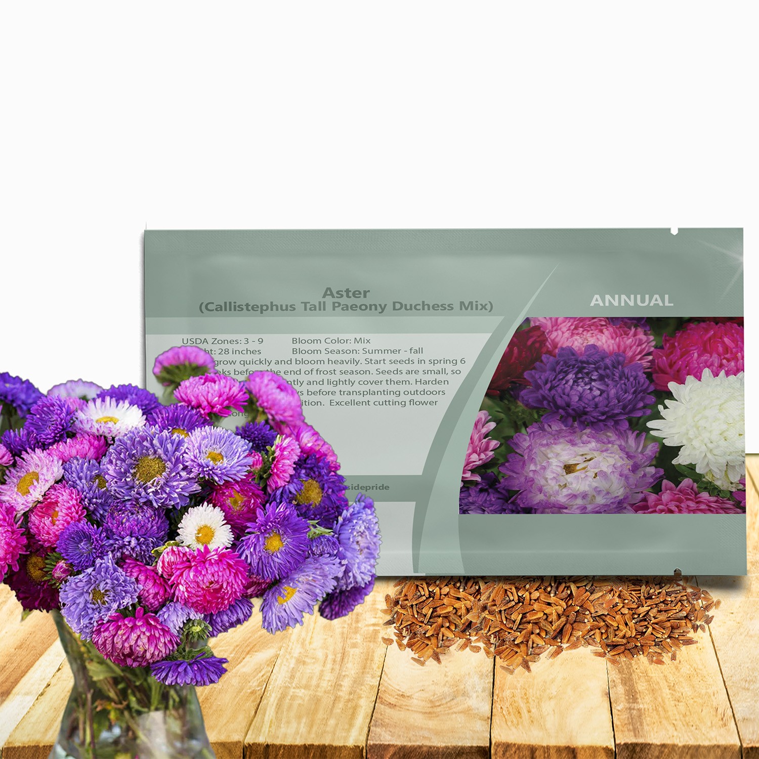 1000 Seeds Paeony Aster Seed Mix For Planting – Aster Callistephus Tall