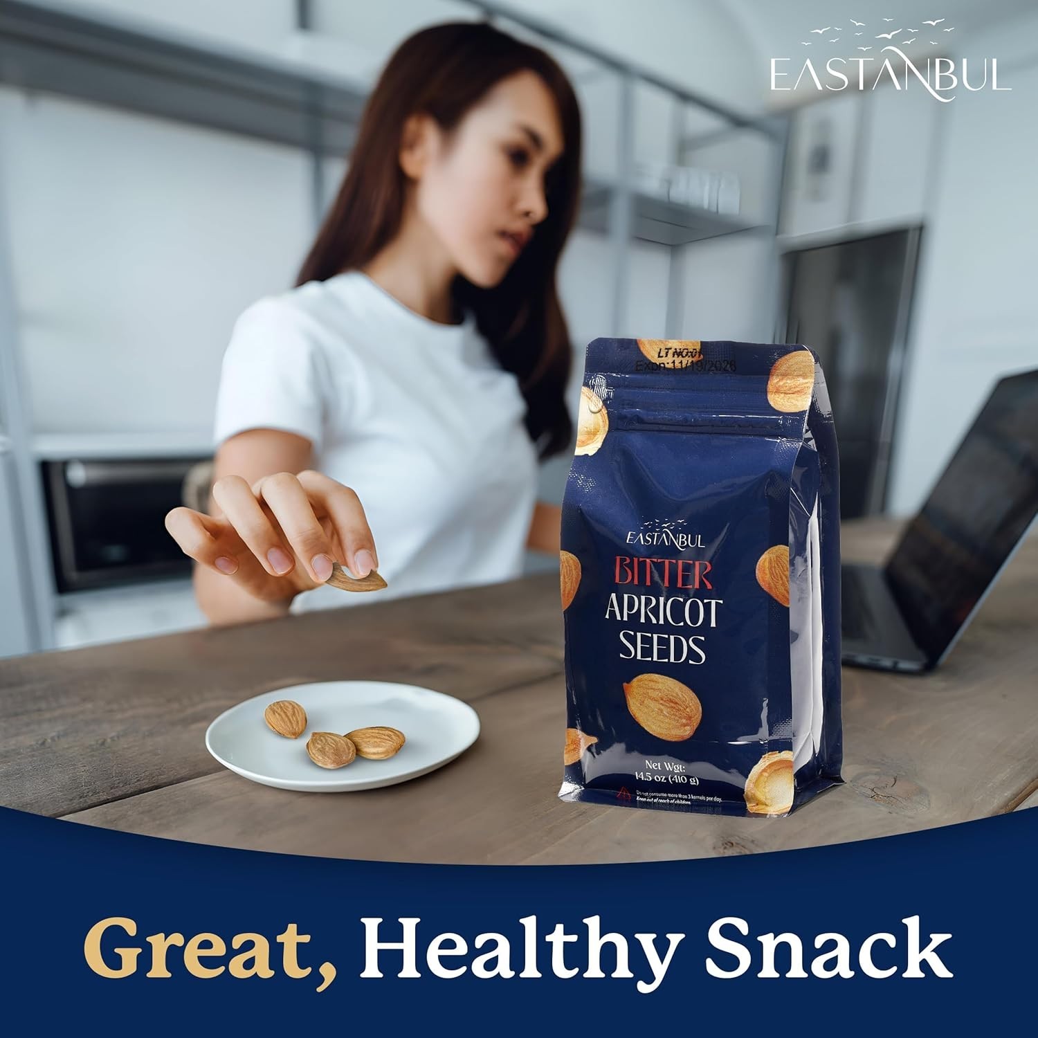 Authentic Raw Apricot Kernels 14.5oz, & Gluten Free – Healthy Snack Option
