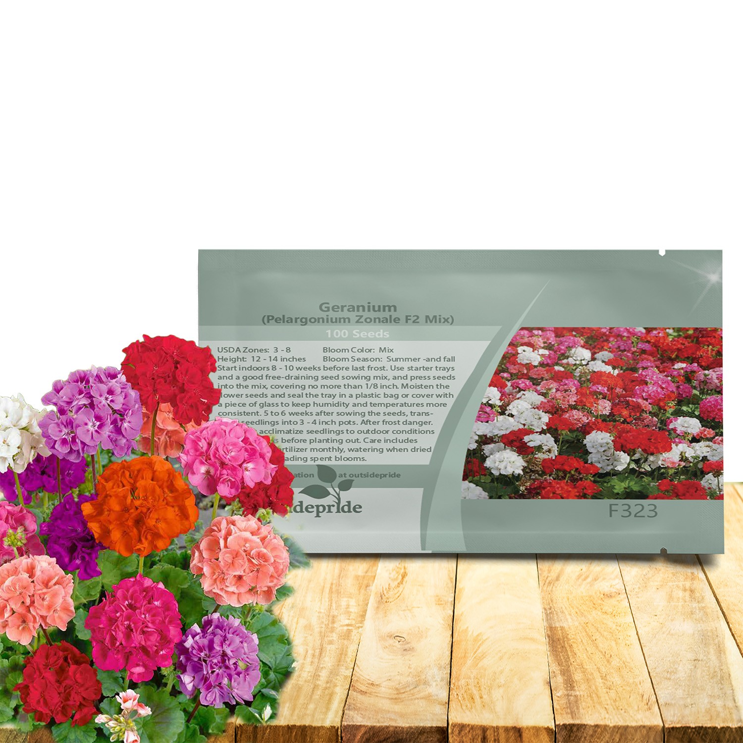 200 Seeds Geranium Flower Seed Mix For Planting | Annual Geranium Color Mix