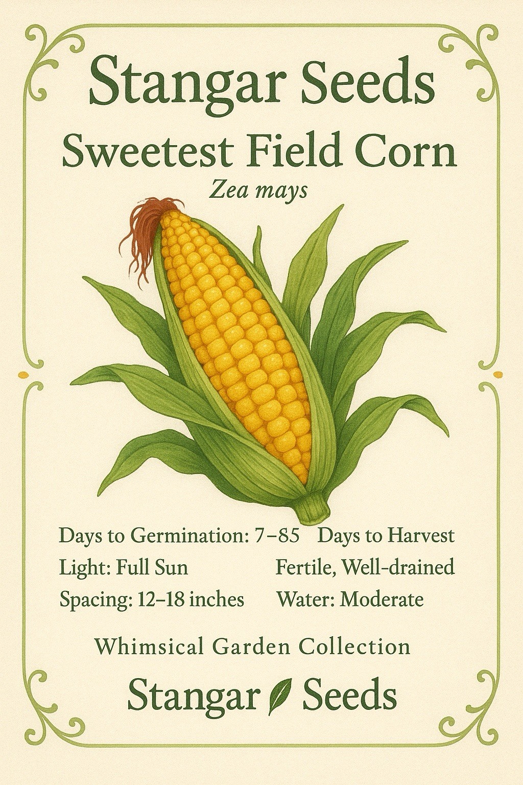 Stangar Sweetest Field Corn Seeds Non-GMO Hierloom Variety