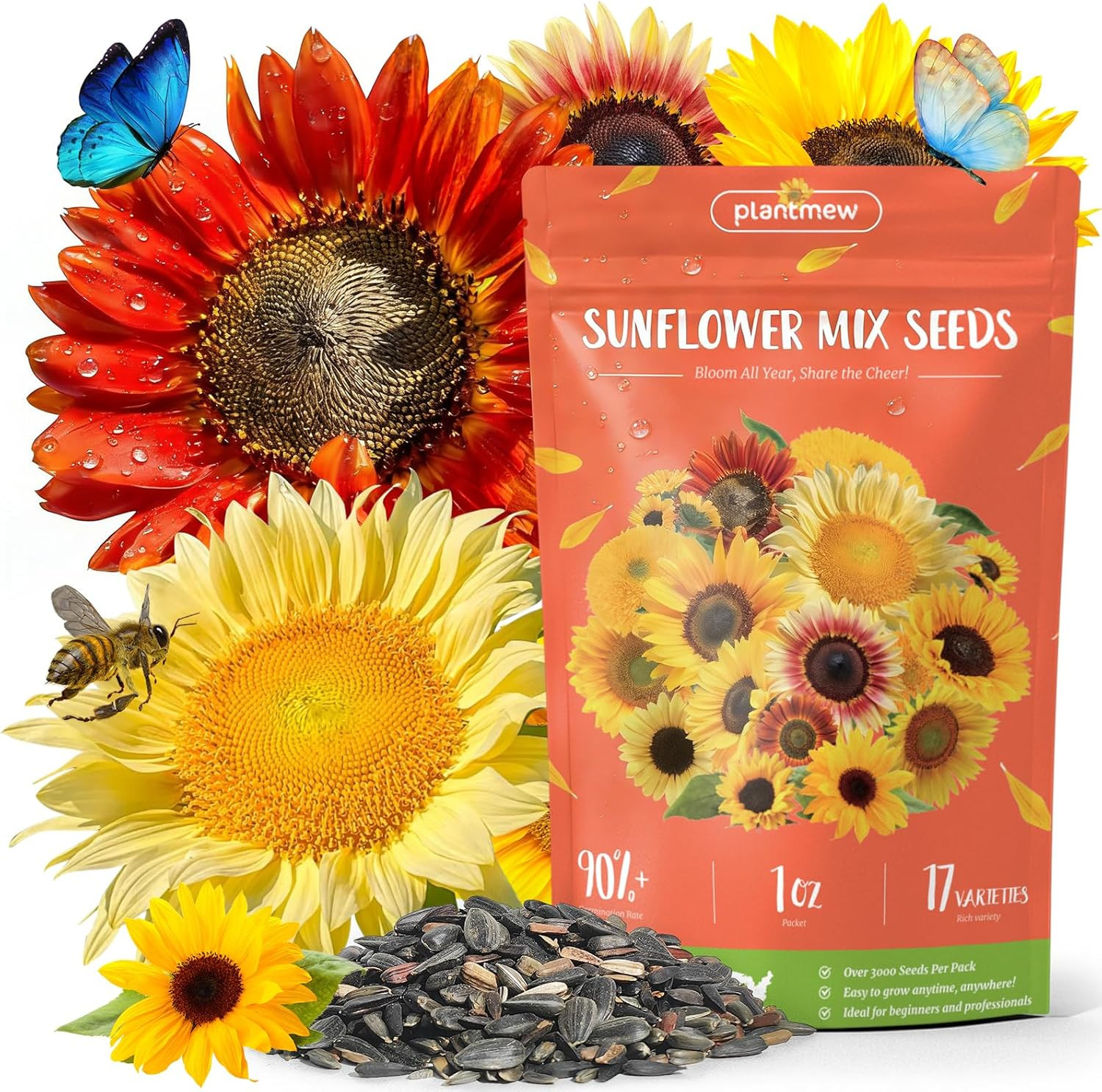 Sunflower Seeds for Planting | Giant Mammoth Sunflower Bulk Packet 3000+Heirloom