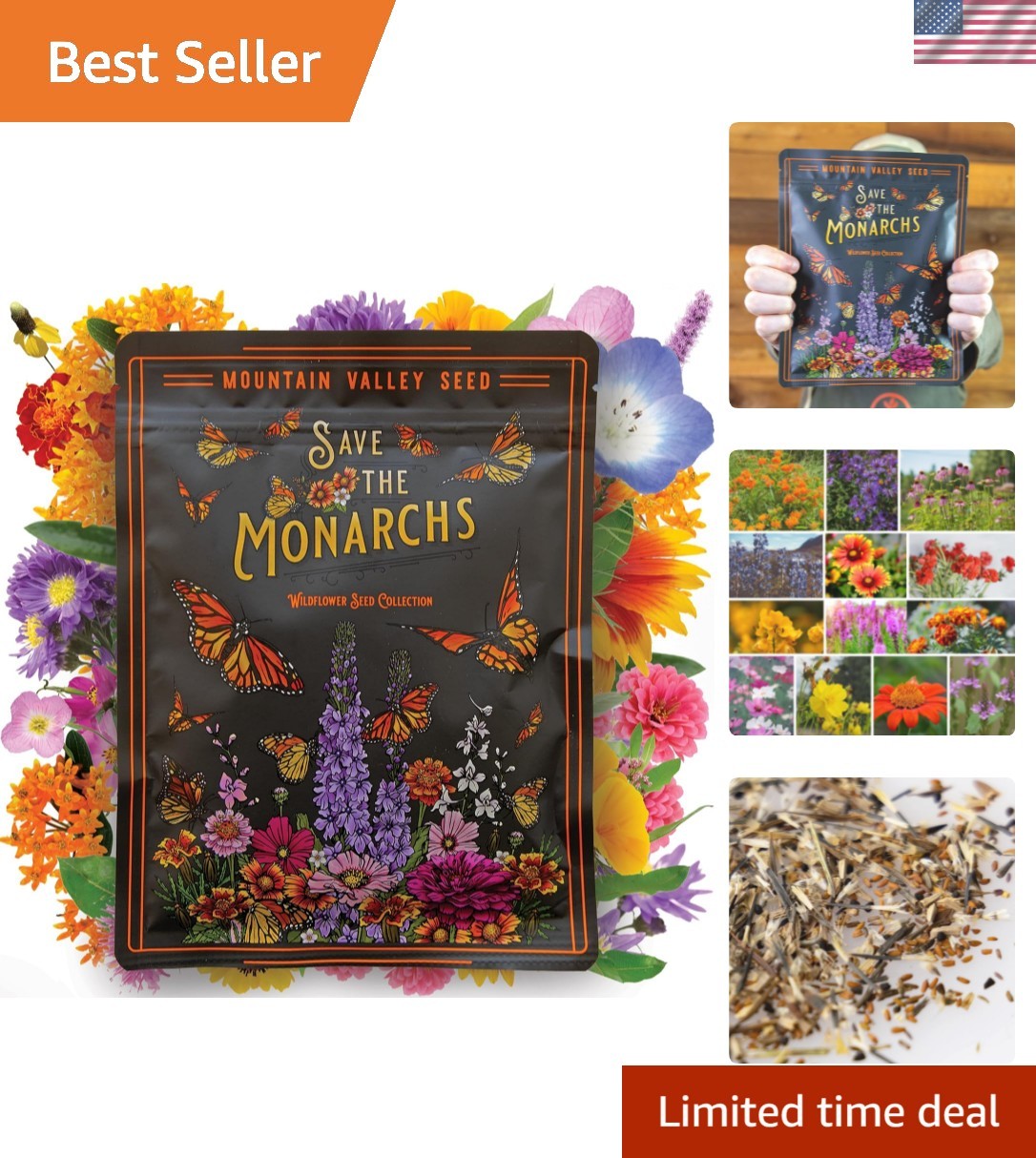 Save the Monarchs – Vibrant Perennial Wildflower Seeds for Butterfly Gardens