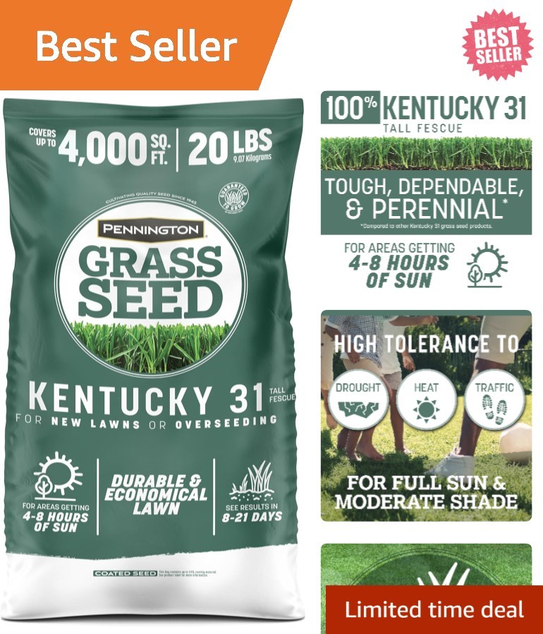 Eco-Friendly Kentucky 31 Tall Fescue Grass Seed – 20 lb for Sustainable Lawns