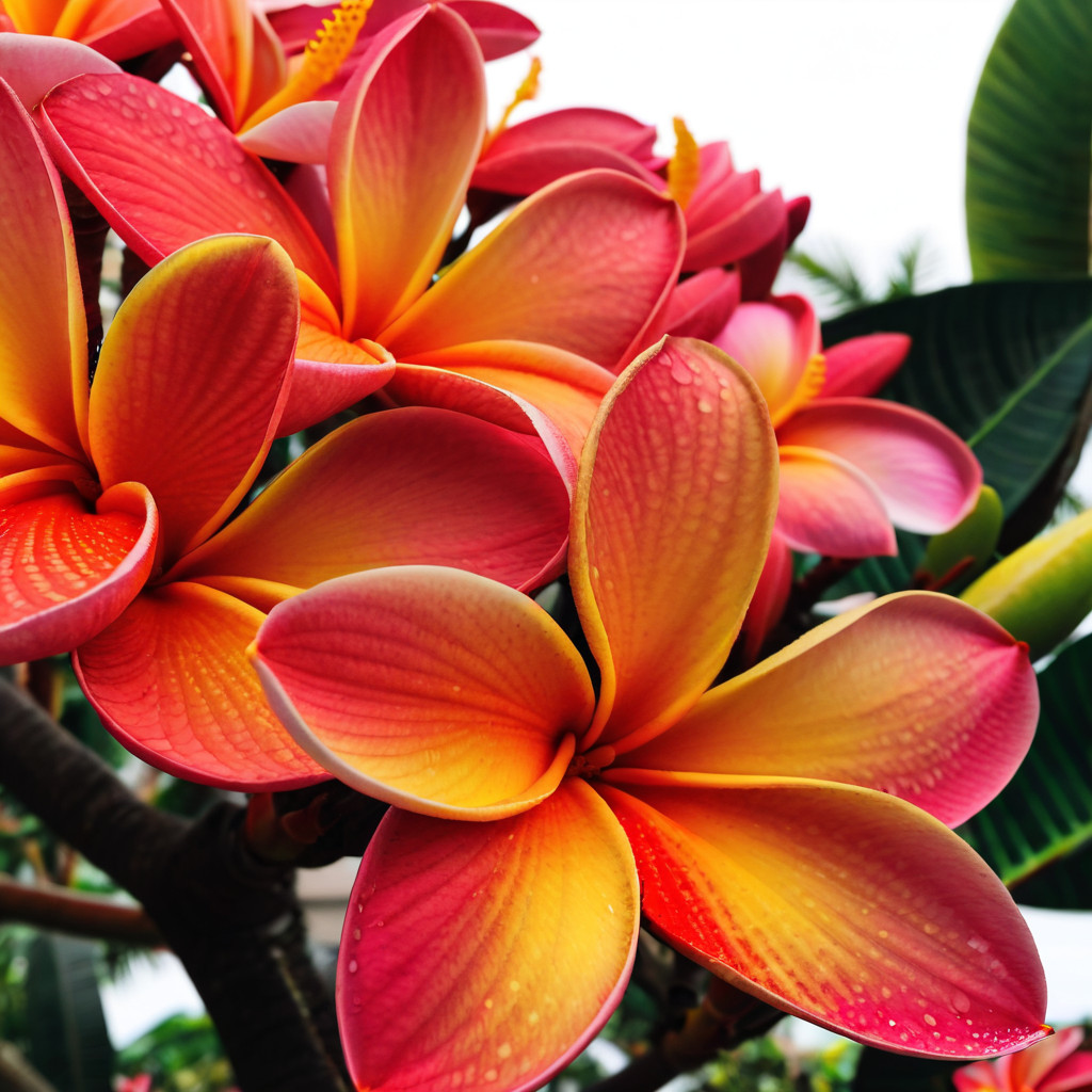 5 Bright Orange Pink Plumeria Seeds Plants Flower Lei Hawaiian Perennial Bloom