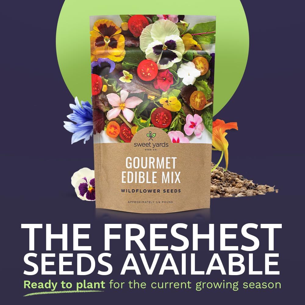 Wildflower Edible Flowers Seeds Mix 1/4 Pound Bulk 30000 Open Pollinated