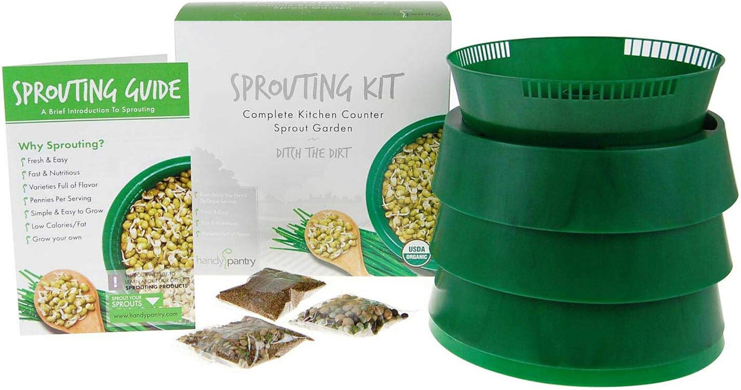 Complete Sprouts Growing Kit | Sprouting Kit with 3 Stackable Sprouting Trays |