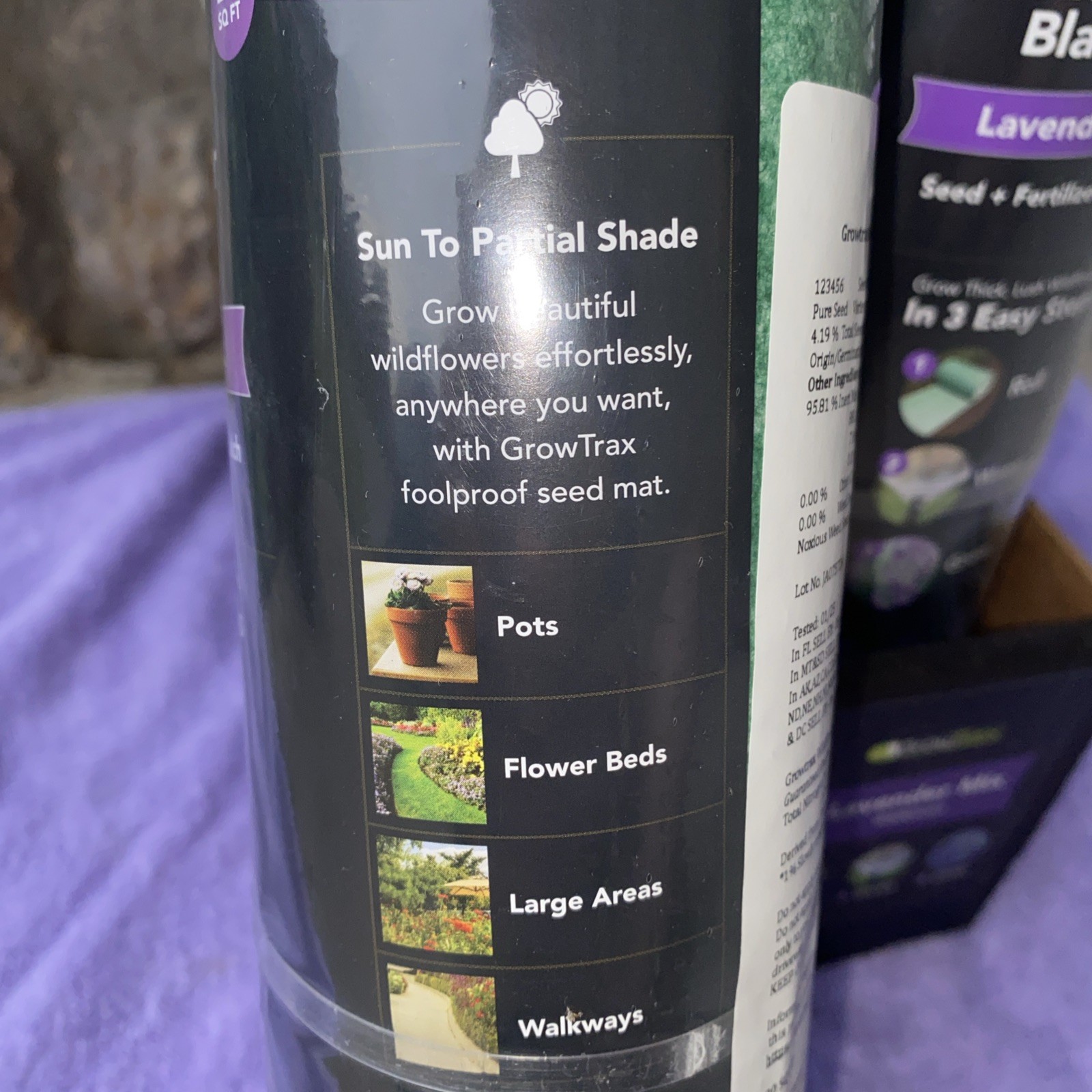 20 sq. ft. 3-in-1 Seeded Wildflower Blanket – Lavender Mix (2 Rolls)