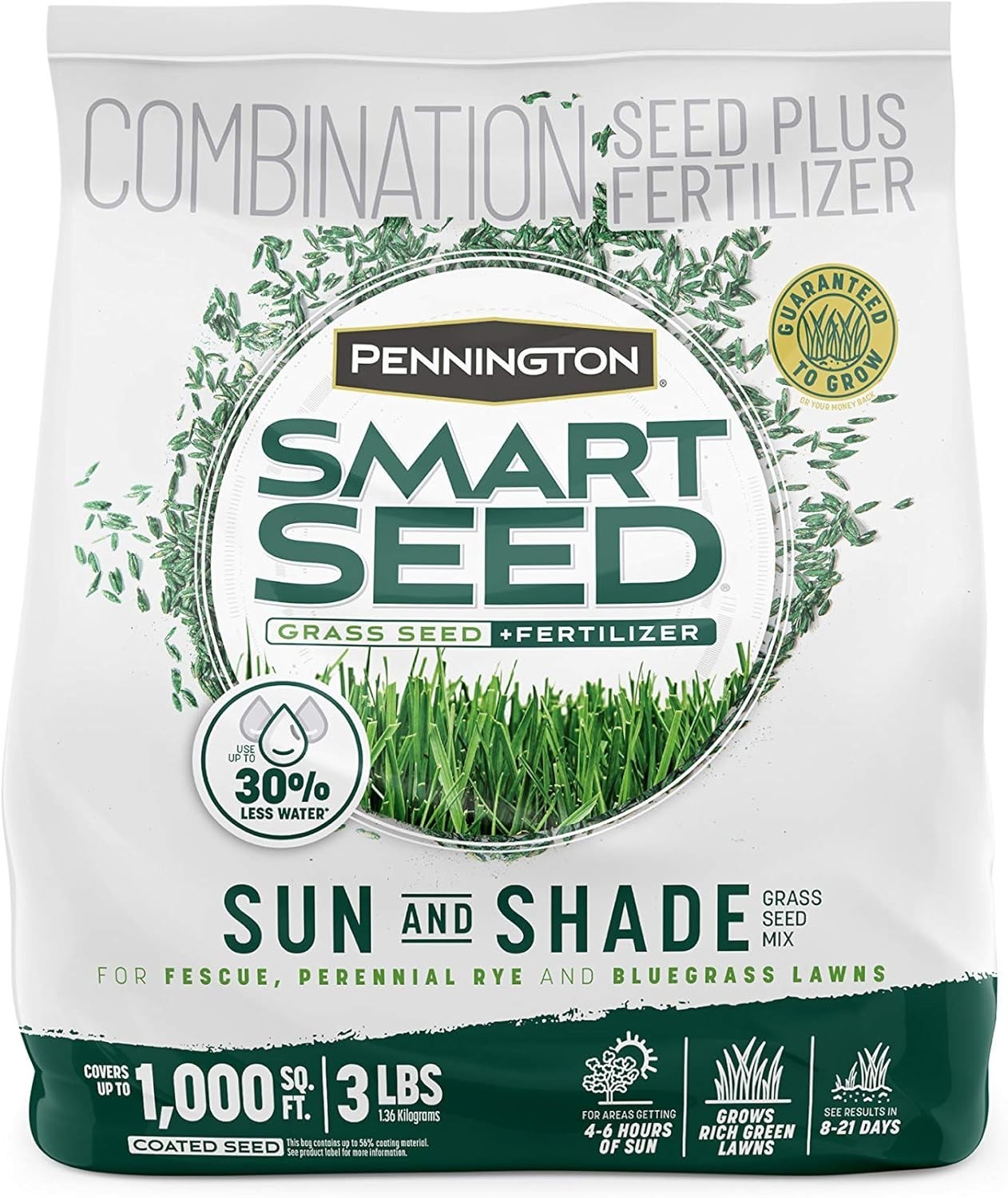 3 lb Sun & Shade Grass Seed Mix – Fast Germination and Water Efficient