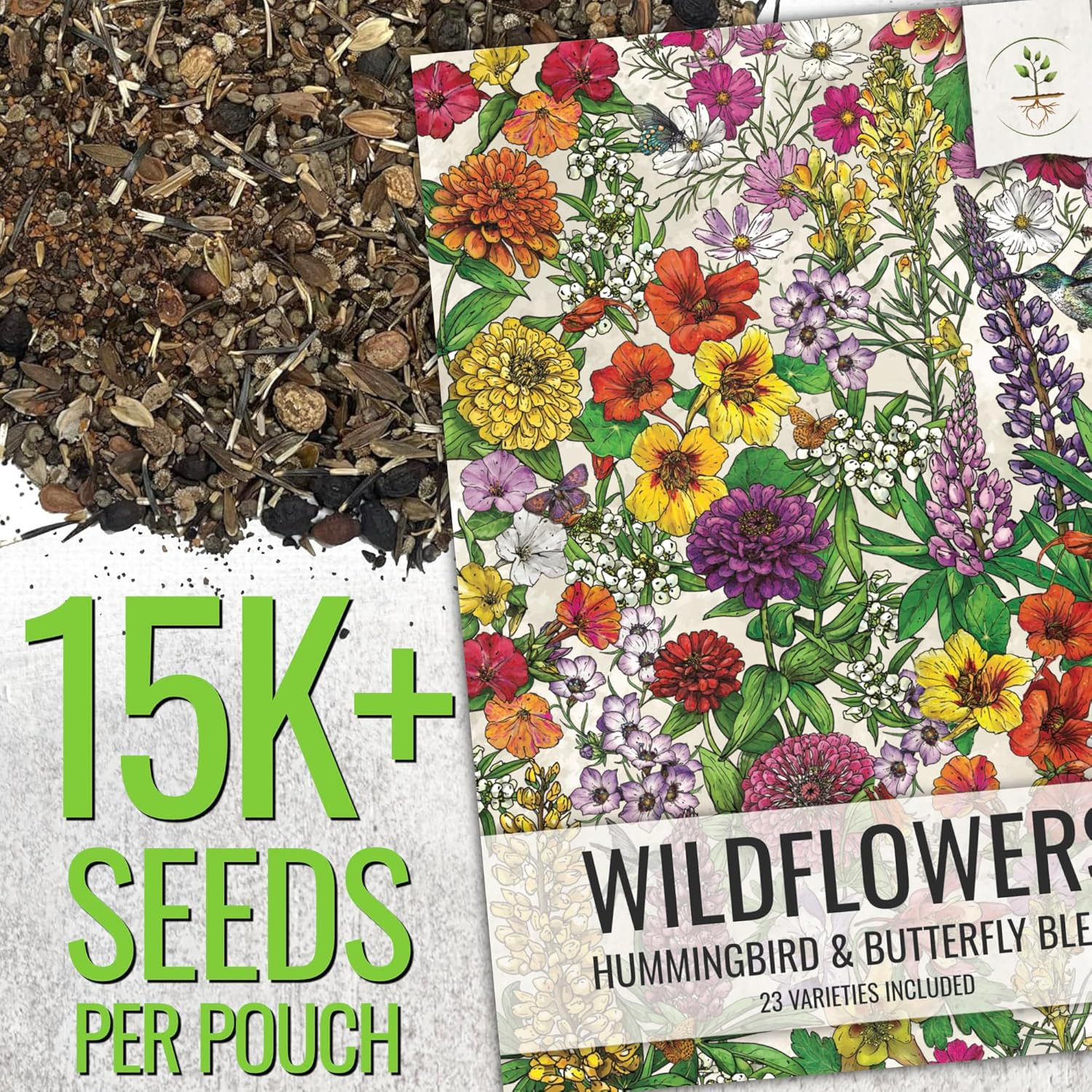 Flower Seeds Hummingbird and Butterfly Seed Mix 1 Ounce No Filler | 23 Varieties