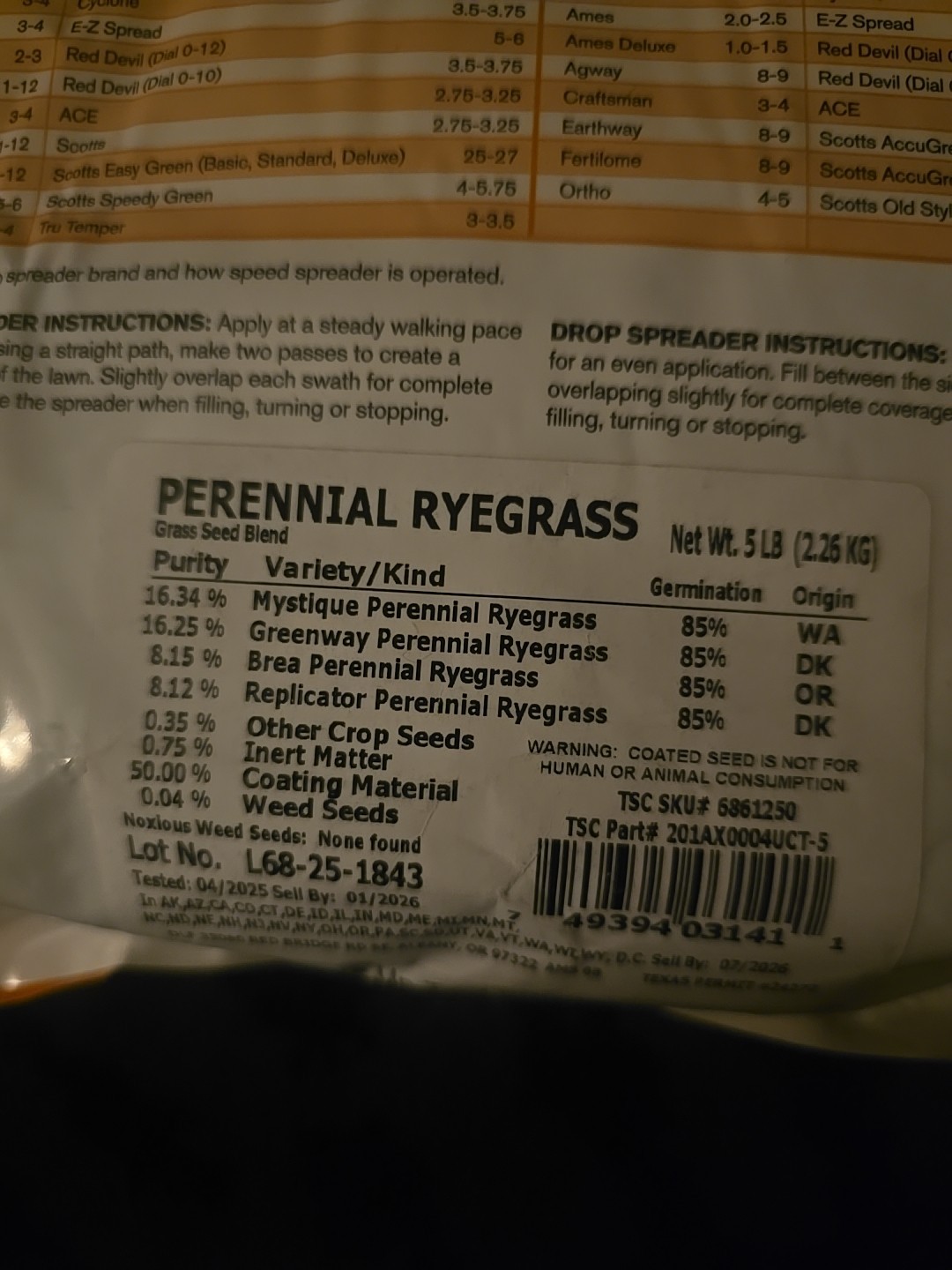 perennial ryegrass grass seed mixtere shade tolerant dark green 5lbs
