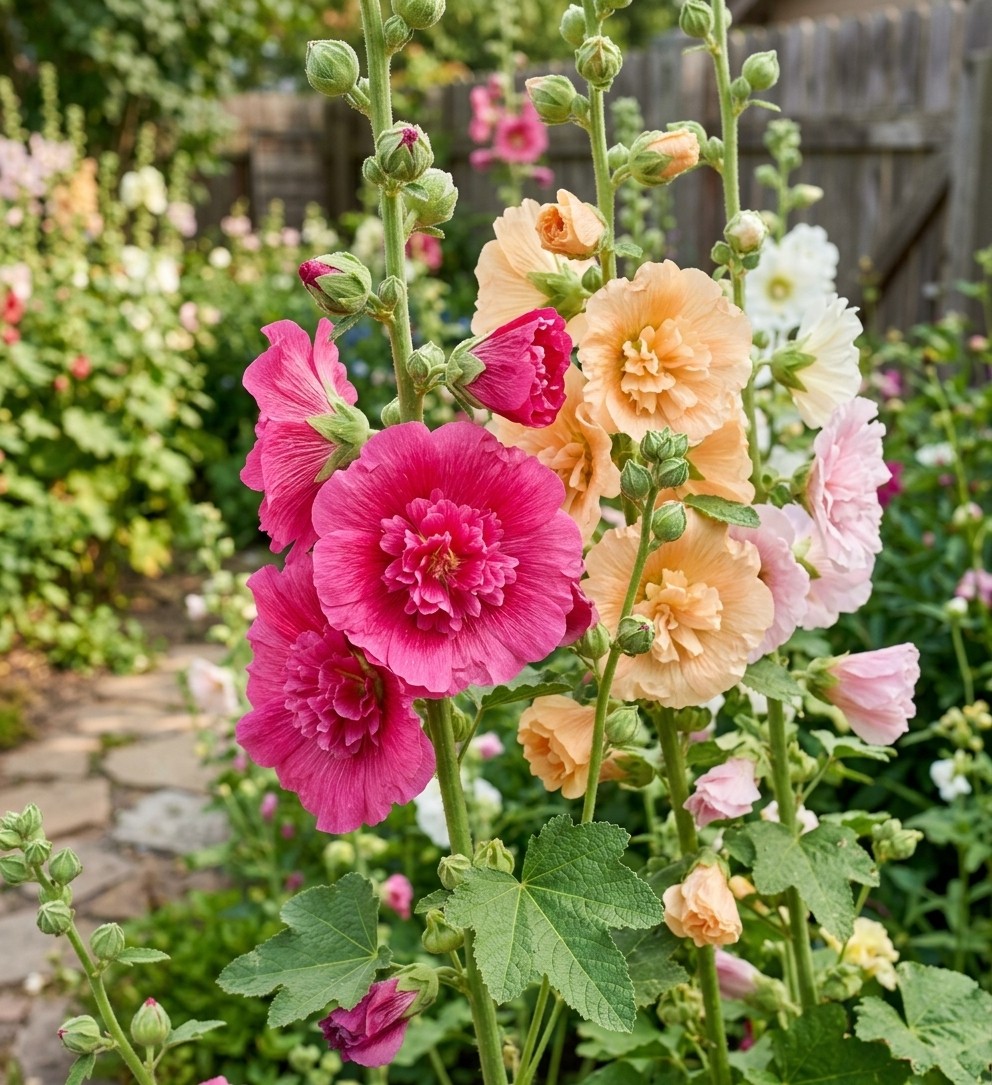 100pcs Hollyhock Ornamental Flower Seeds – Perfect for Home Outdoor Planting Are