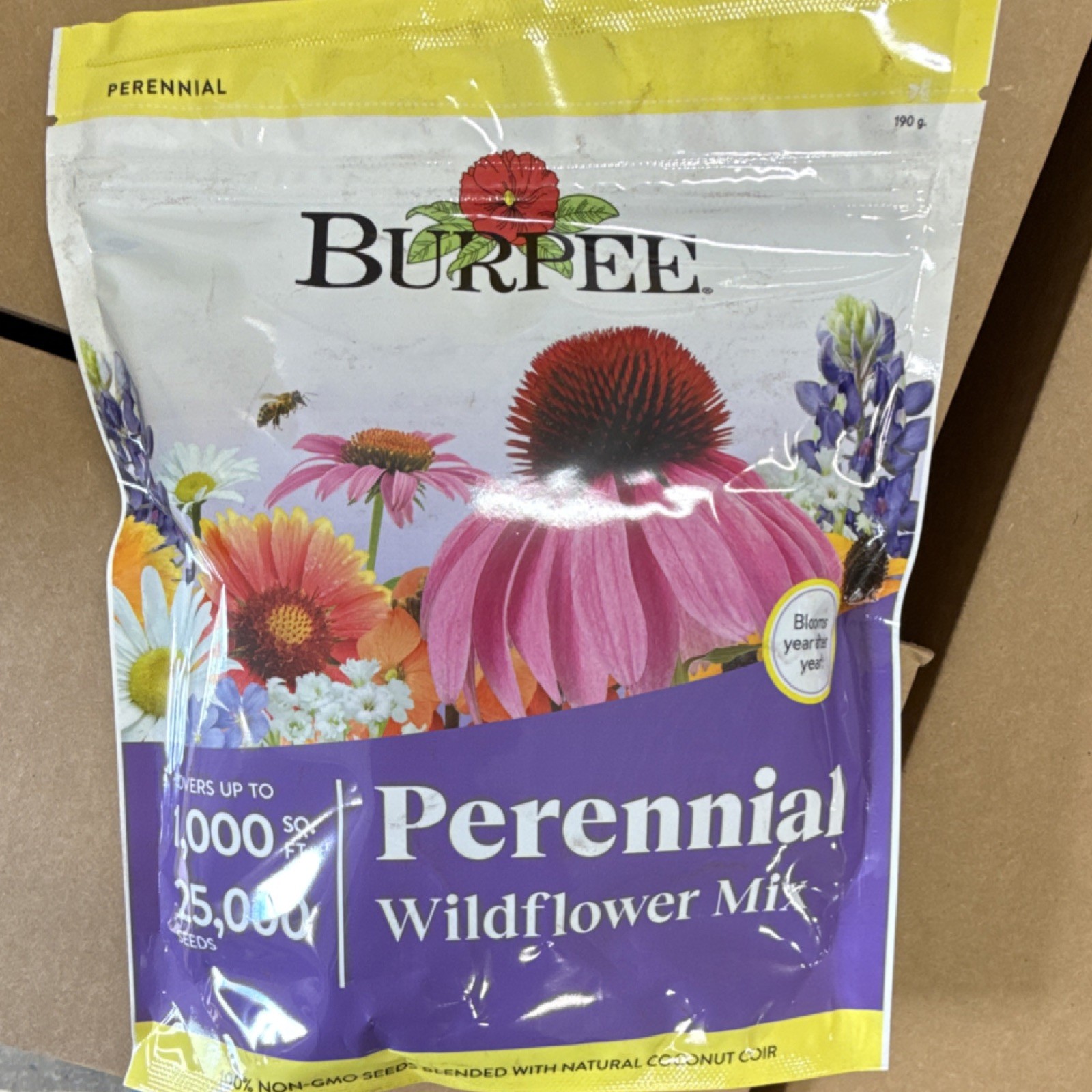 Burpee Perennial Wildflower Mix Seeds, 25,000 Non-GMO, Covers 1000 Sq Ft