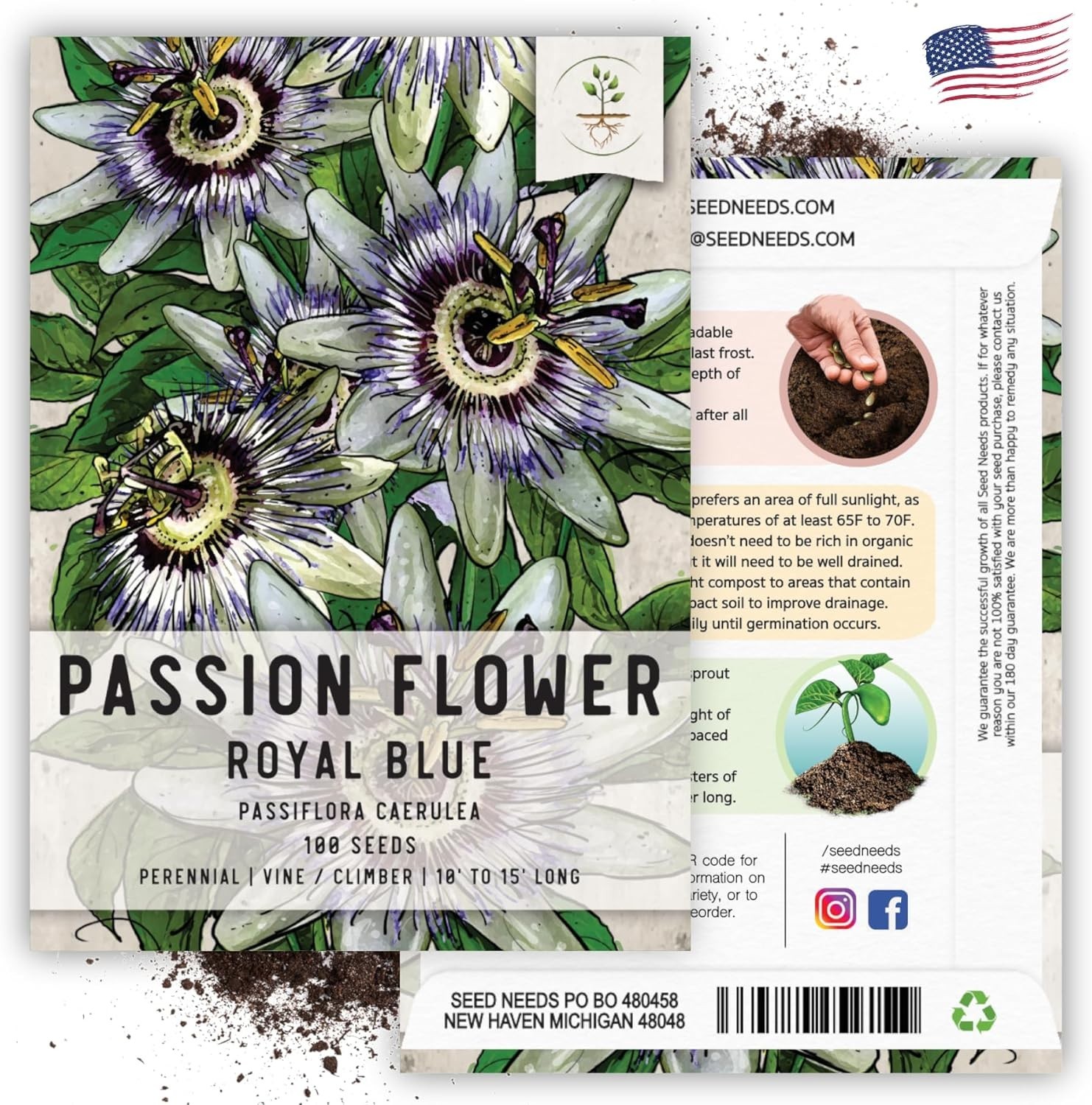 Cultivate Stunning 100 Blue Passion Flower Seeds – Flourishing Tropical Vine