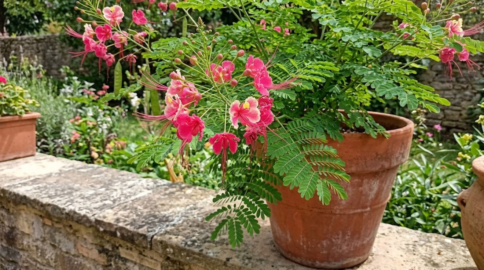 5 Rare Tropical Flower Seeds! Pink Peacock Flower – Caesalpinia