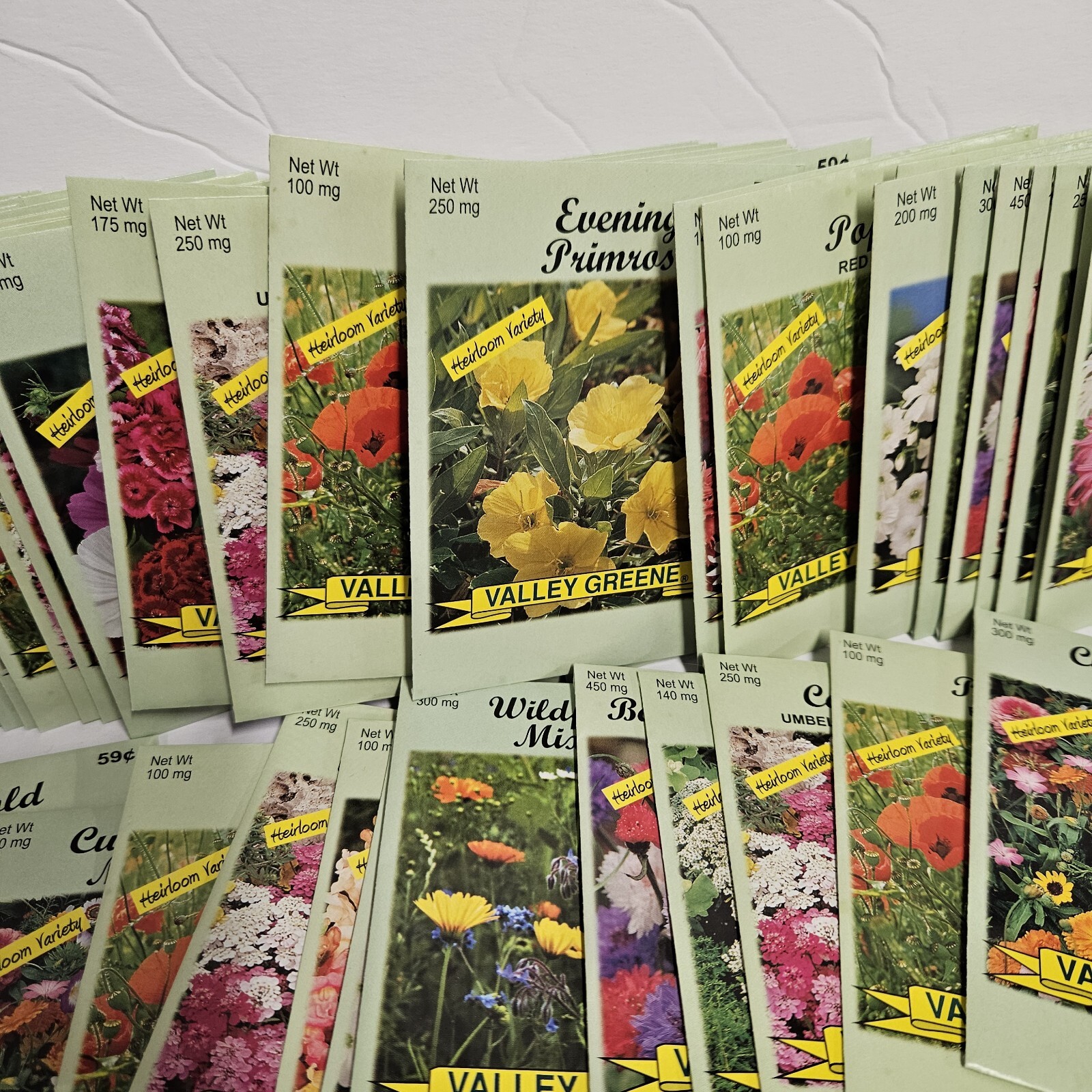 Valley Greene Flower Seeds 100 New Packs Assorted Flower Garden Mix Lot