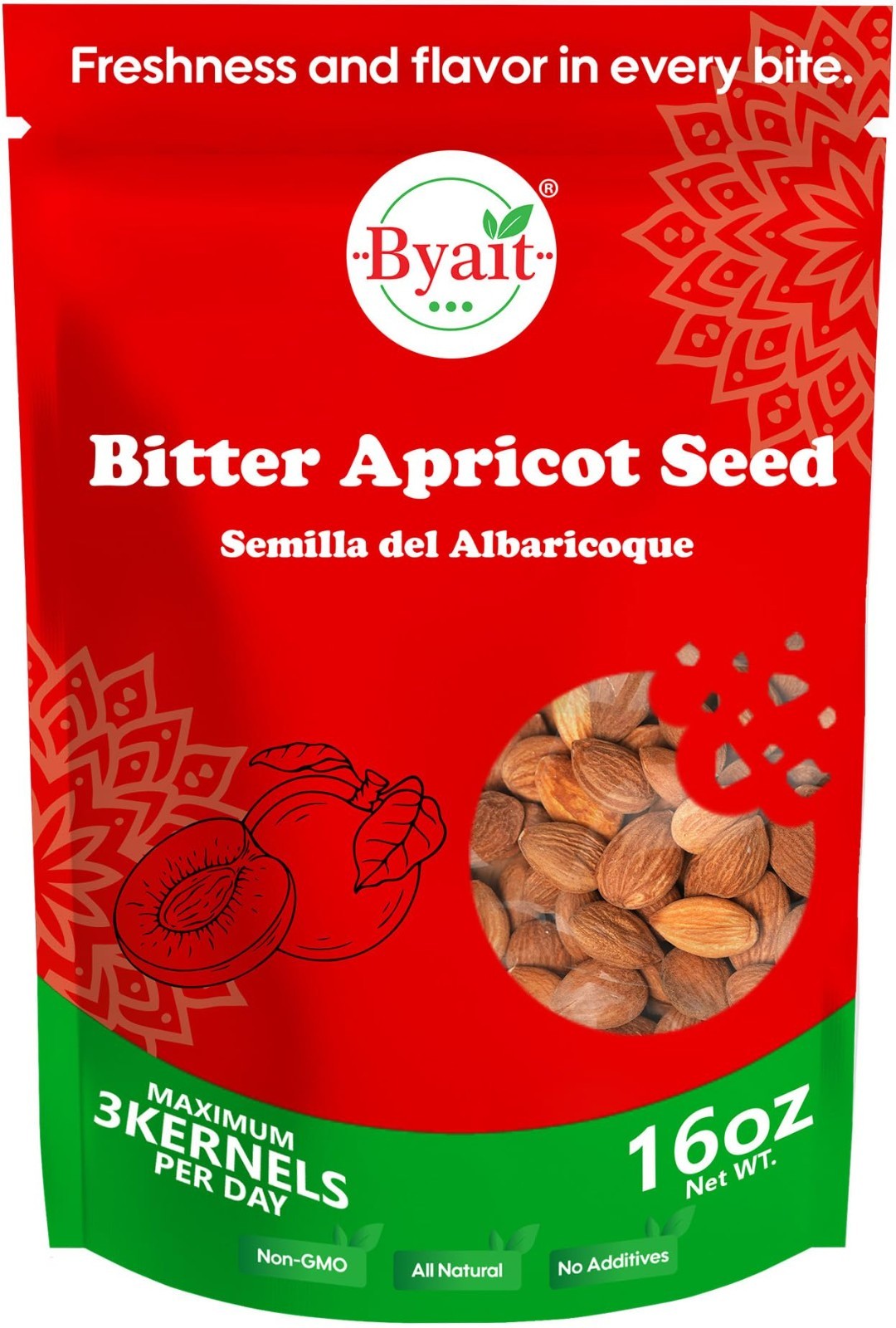 Raw Bitter Apricot Seeds 16 Oz – Fresh Kernels, All Natural, Vegan, Gluten Free