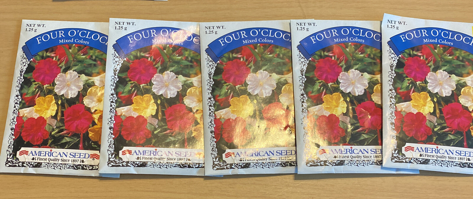 Four O’Clock – Mix colors lot of 5 packaged for 2022 American seed new
